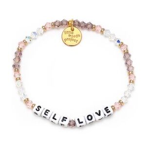 Little Words Project 'Self Love' Crystal Beaded Stretch Bracelet, Size: S/M